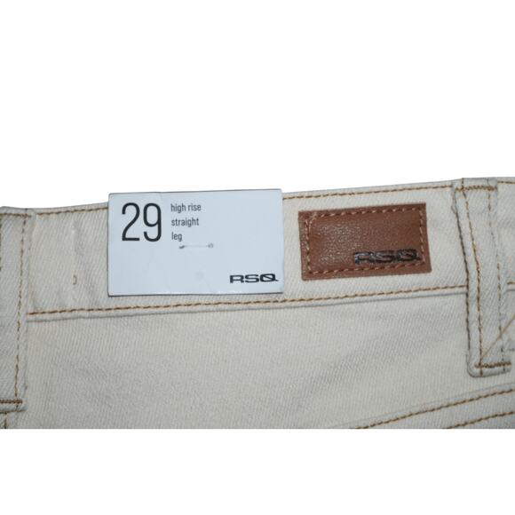 RSQ High Rise Straight Leg Jeans – Ecru – Size 29 - Picture 8 of 8